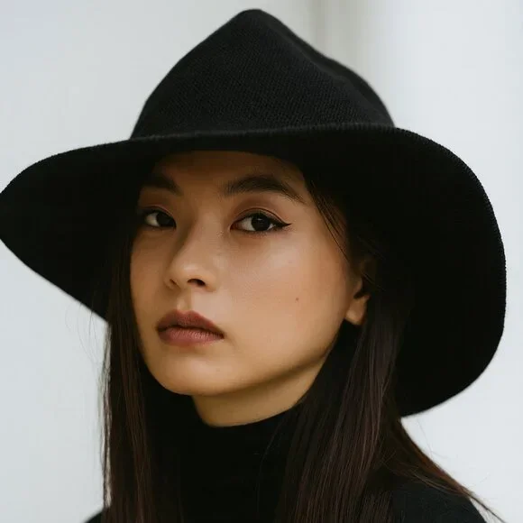 BOHO Wide‑Brim Black Floppy Hat – Soft & Flexible - Women’s O/S - Picture 10 of 11